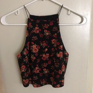 Crop floral shirt